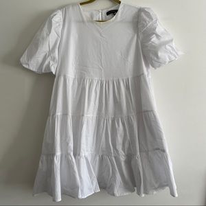 DYNAMITE white baby doll puff dress